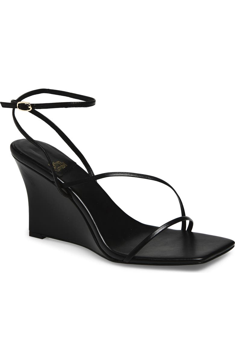 Jeffrey Campbell Highlight Ankle Strap Wedge Sandal, Main, color, Black