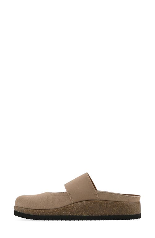 White Mountain Footwear Bassi Wedge Mule In Beach Wood Suede