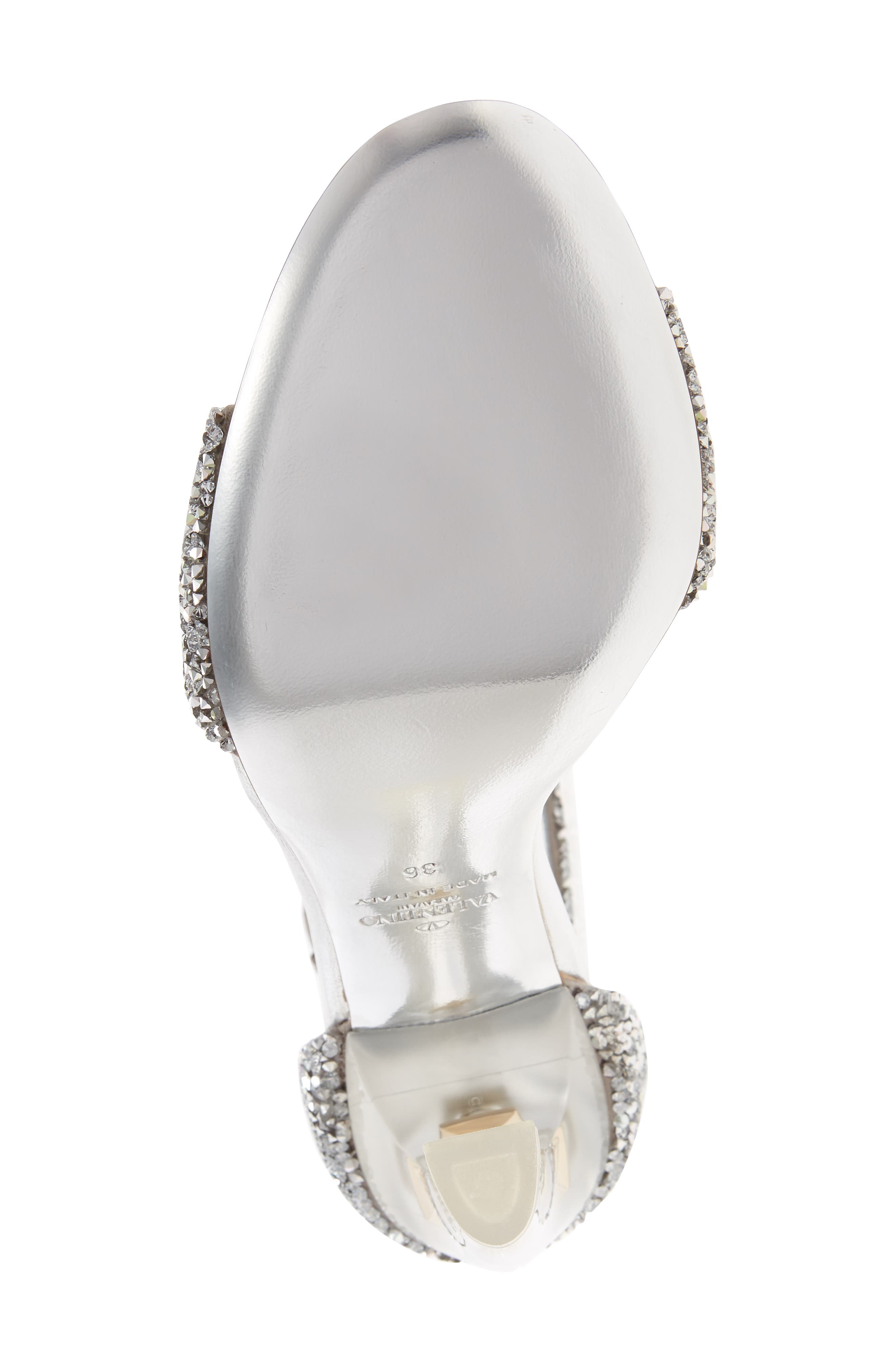 Valentino Garavani Crystal Embellished Clear Heel Sandal, Alternate, color, 