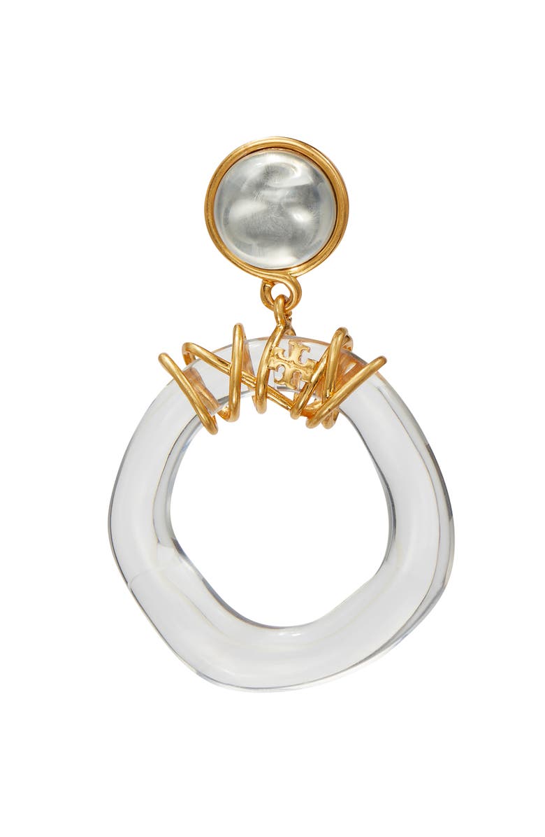 Tory Burch Wire Wrapped Doorknocker Earrings, Alternate, color, 