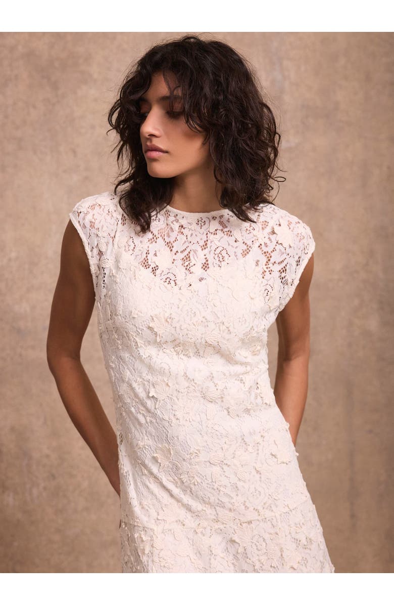 MINT VELVET Lace Maxi Dress, Alternate, color, Cream