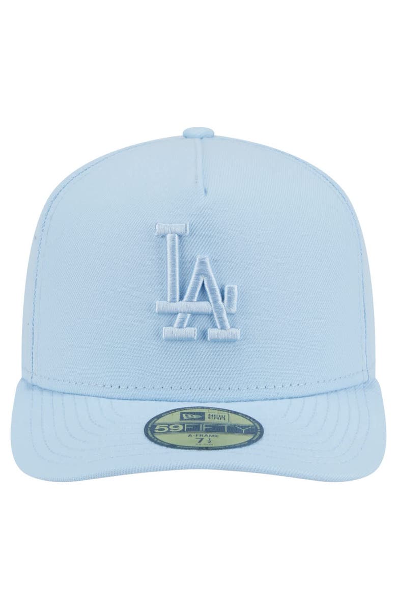 New Era Men's New Era  Light Blue Los Angeles Dodgers Color Pack A-Frame 59FIFTY Fitted Hat, Alternate, color, 