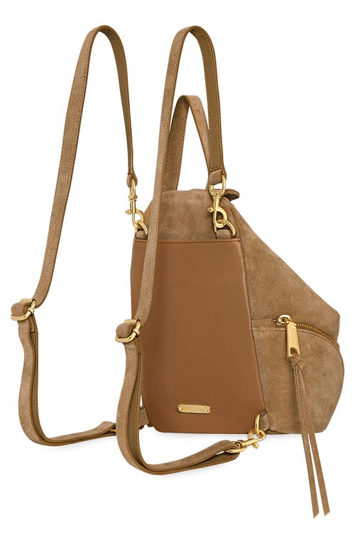 Rebecca Minkoff Mini Julian Suede Backpack In Praline