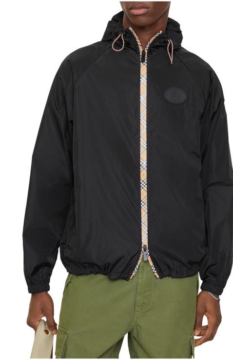 Checker-tape Nylon Hooded Jacket