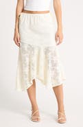 Muse Assembly Floral Lace Asymmetric Skirt