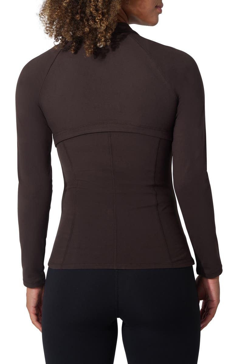90 DEGREE BY REFLEX Brisa Interlock Flared Full Zip Sweatshirt, Alternate, color, Chocolate Mousse