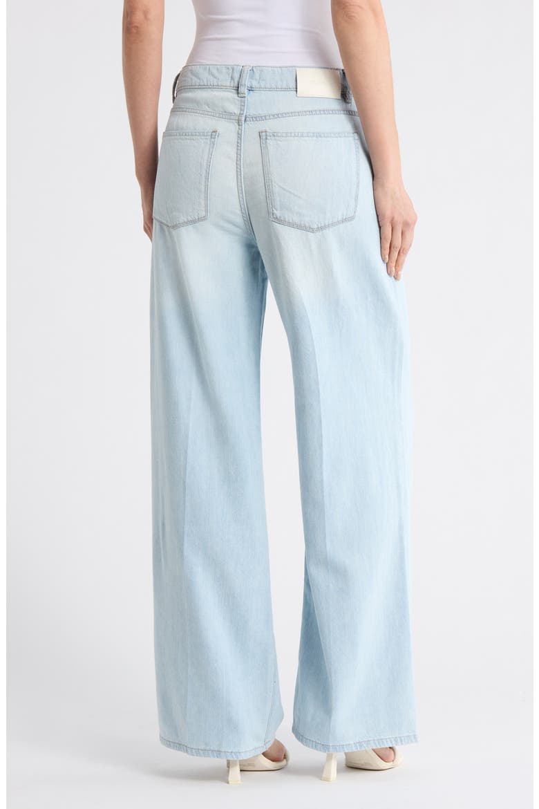 Isabel Pleated Mid Rise Wide Leg Jeans, Alternate, color, POOLSIDE