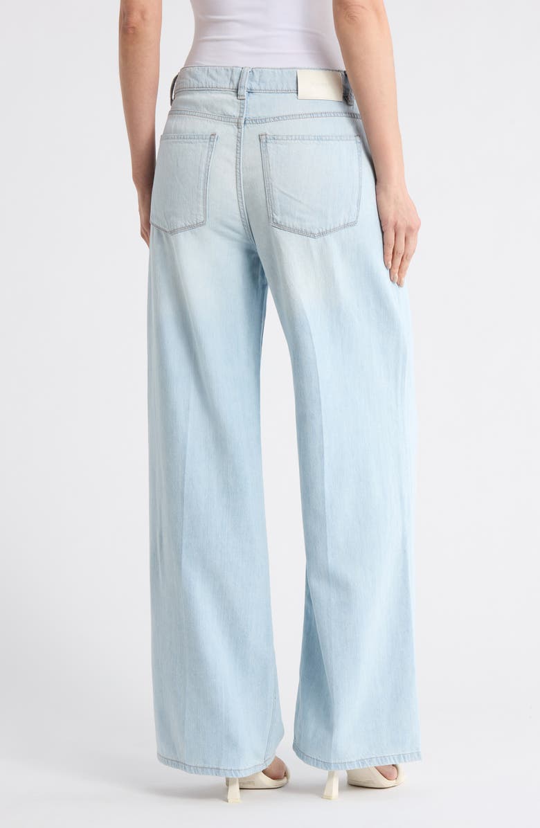 DL1961 Isabel Pleated Mid Rise Wide Leg Jeans, Alternate, color, Poolside