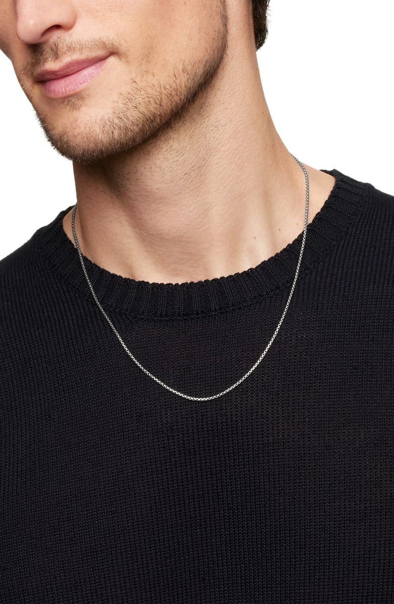 Box Chain Necklace in Sterling Silver