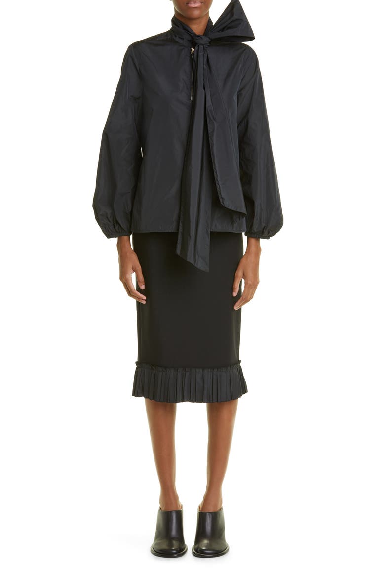 Hiltex Ruffle Hem Technical Jersey Skirt, Alternate, color, BLACK