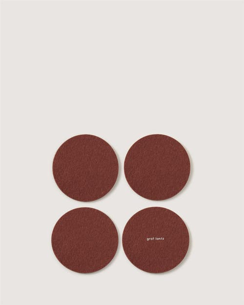 Graf & Lantz Graf Lantz Bierfilzl Merino Wool Round Coaster Solid 4 Pack In Terracotta