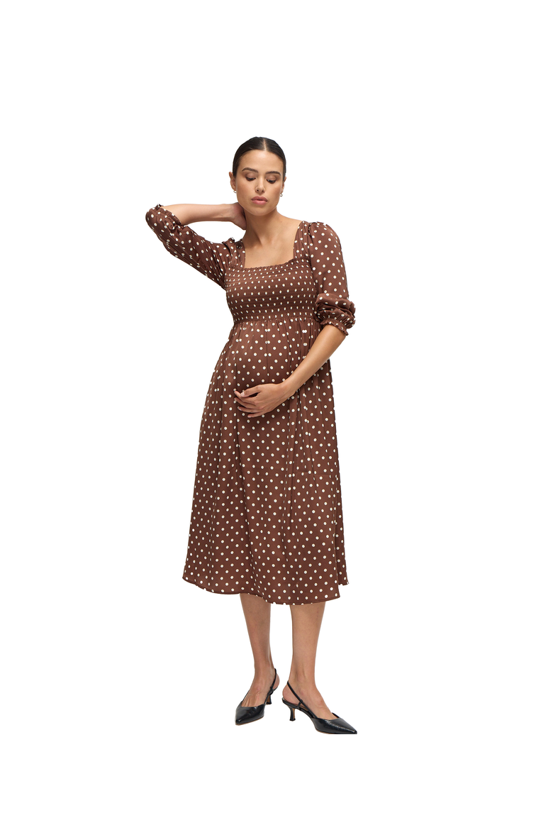 The Breeze Maternity Dress, Alternate, color, Espresso Dot