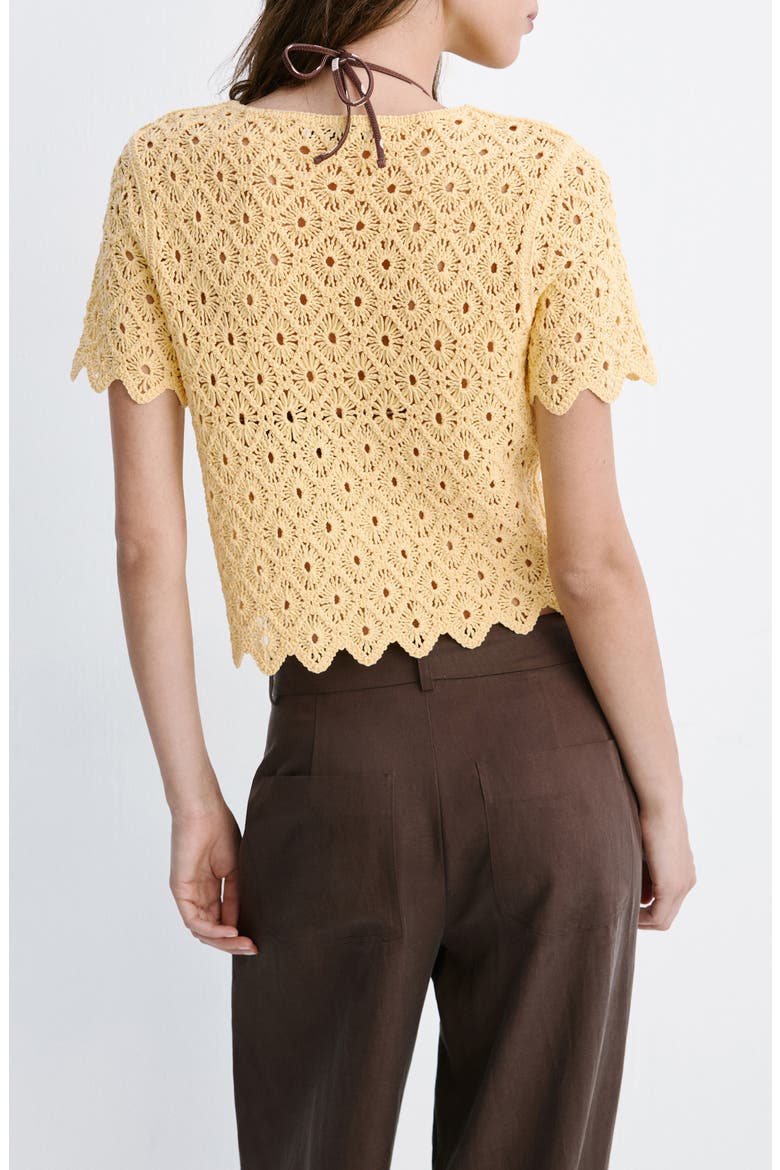 Openwork Crochet Knit Top, Alternate, color, YELLOW