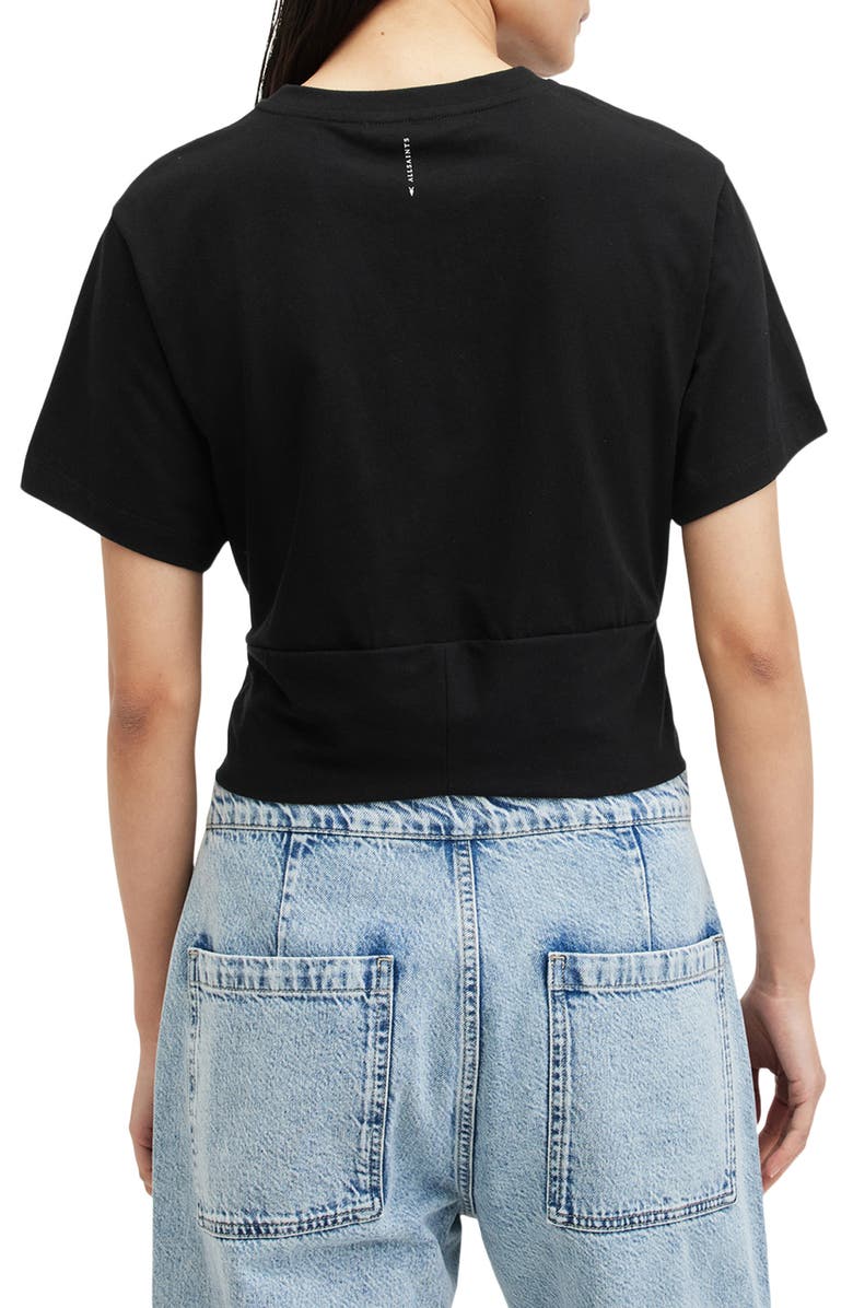 AllSaints Mallinson Twist Hem Crop T-Shirt, Alternate, color,