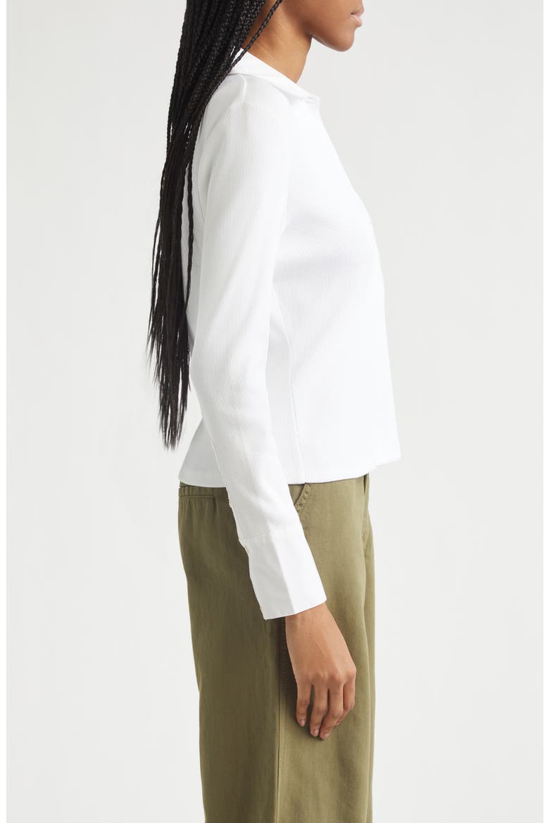 Brenner Stretch Cotton Rib Top, Alternate, color, WHITE