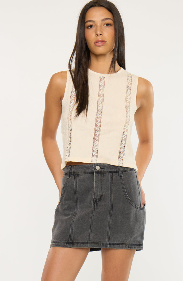 KanCan Elaine Mid Rise Mini Skirt, Alternate, color, Black