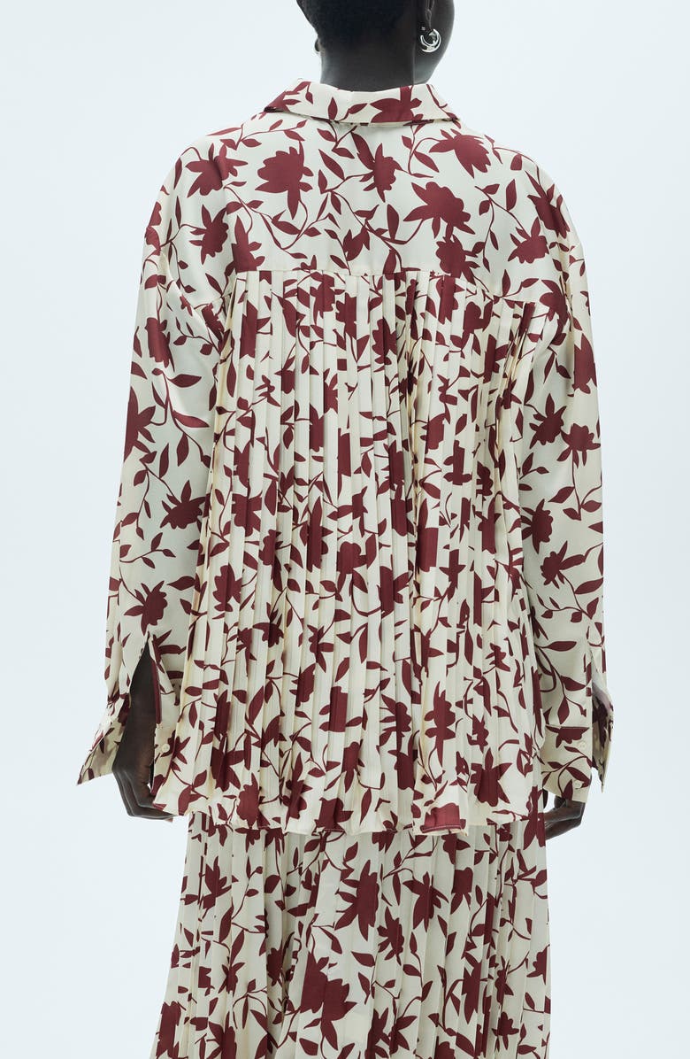 MANGO Floral Button-Up Shirt, Alternate, color, Off White