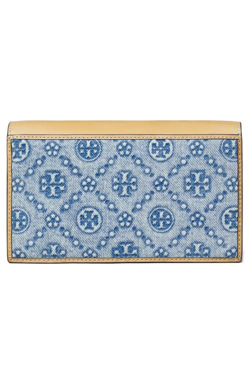 Tory Burch T Monogram Denim Envelope Crossbody Bag In Powder Blue