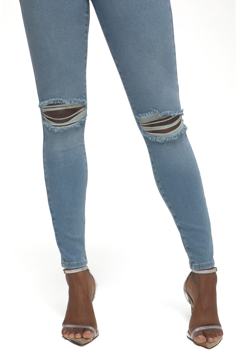 Good Legs High Waist Ripped Ankle Skinny Jeans, Alternate, color, BLUE523