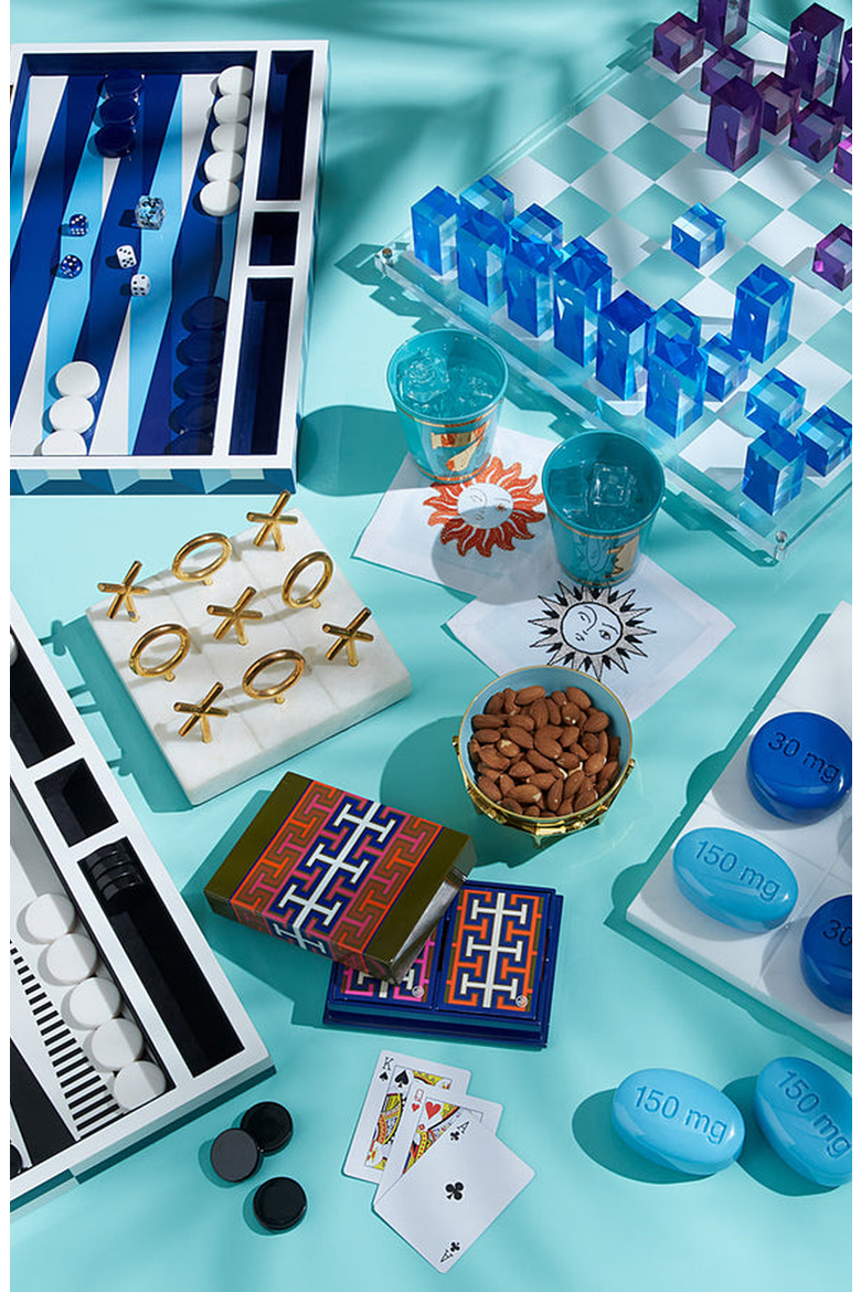 Acrylic Chess Set, Alternate, color, Blue / Purple / Clear