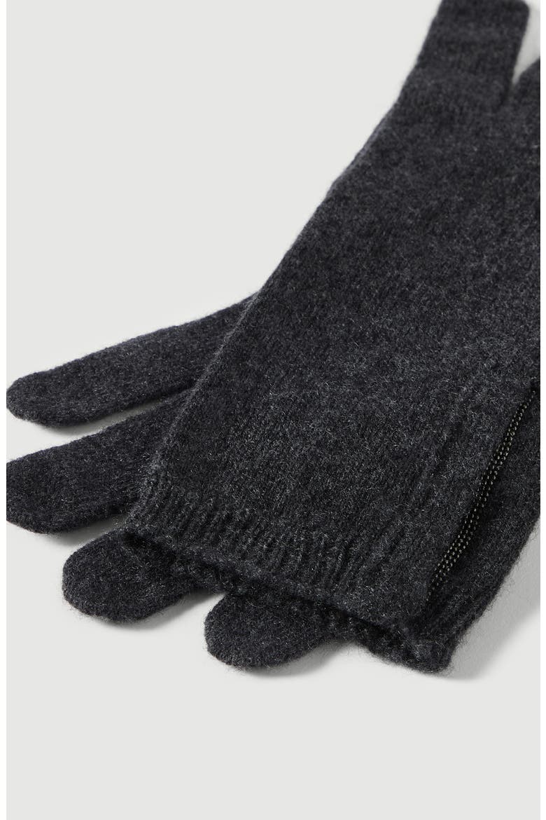 Cashmere knit gloves with monili, Alternate, color, Lignite