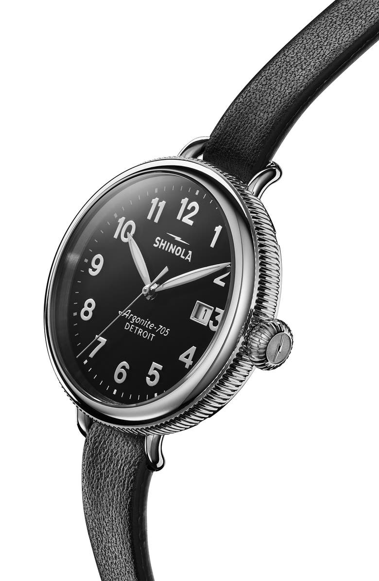 Shinola Birdy Double Wrap Leather Strap Watch, 38mm, Alternate, color, 