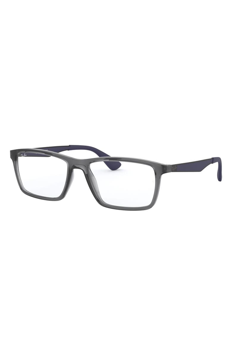Ray-Ban 55mm Optical Glasses, Alternate, color, Transparent Grey
