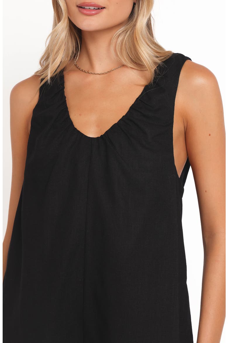 Archer Cotton & Linen Romper, Alternate, color, BLACK