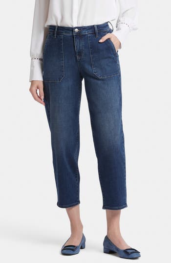 Nydj Relaxed Ankle Utility Jeans In Blue