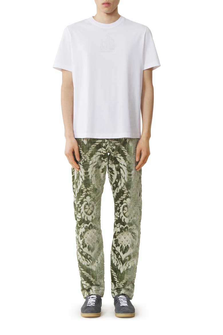 Mother And Child Flocked Cotton T-Shirt, Main, color, Optic White