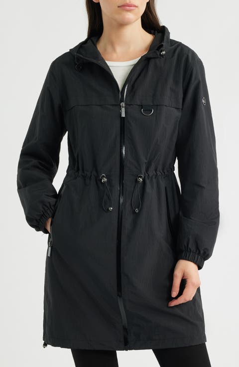 Hooded Zip Front Nylon Jacket