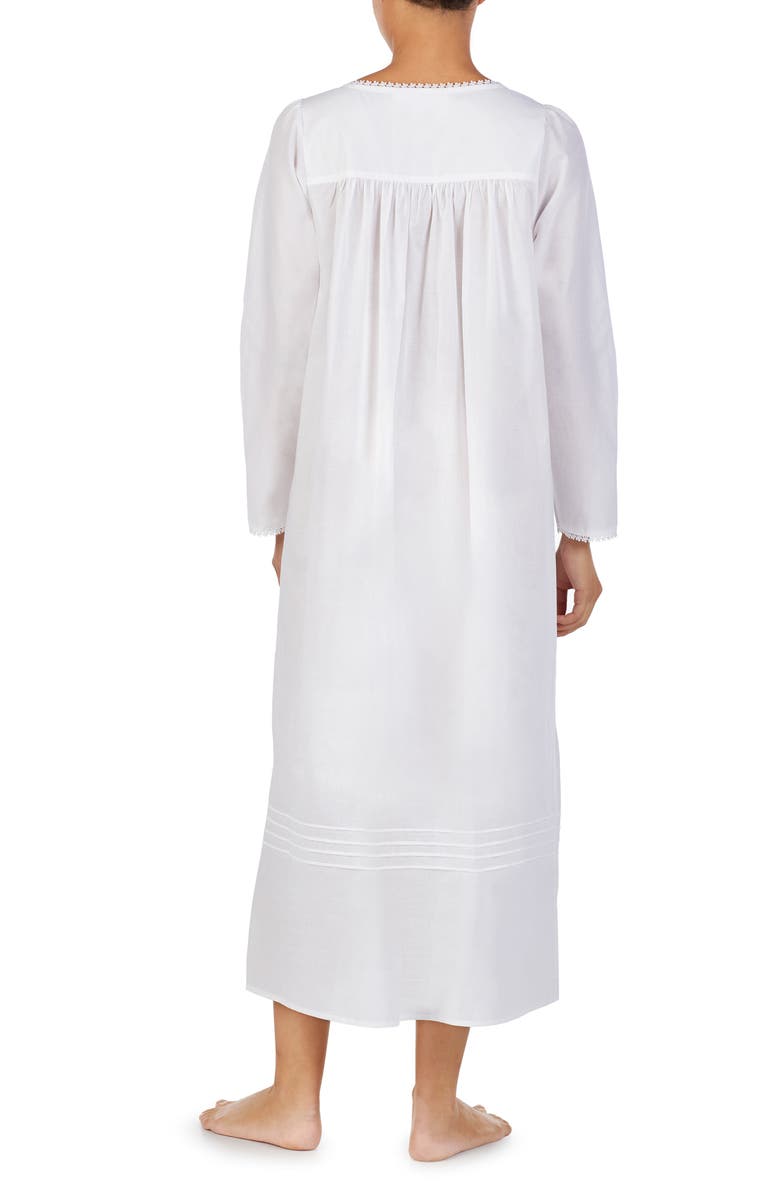 Eileen West Long Sleeve Nightgown, Alternate, color, Solid White