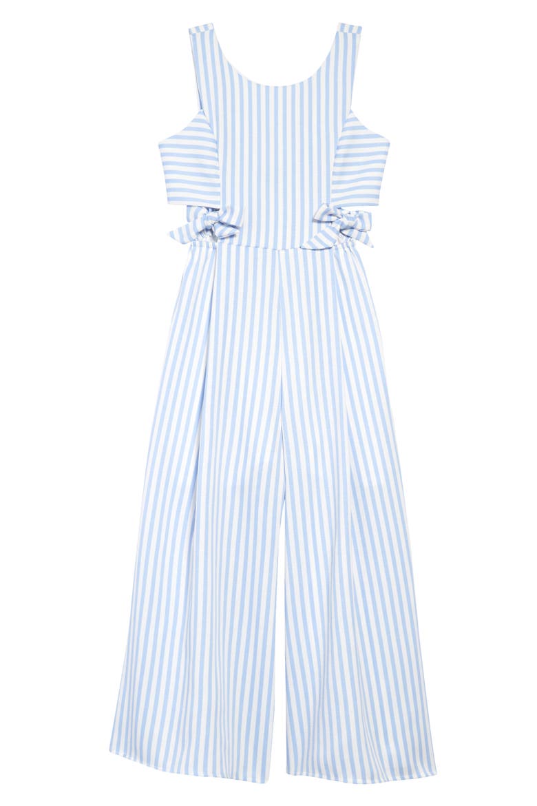 Kids' Stripe Wide Leg Jumpsuit, Main, color, BLUE COMBO