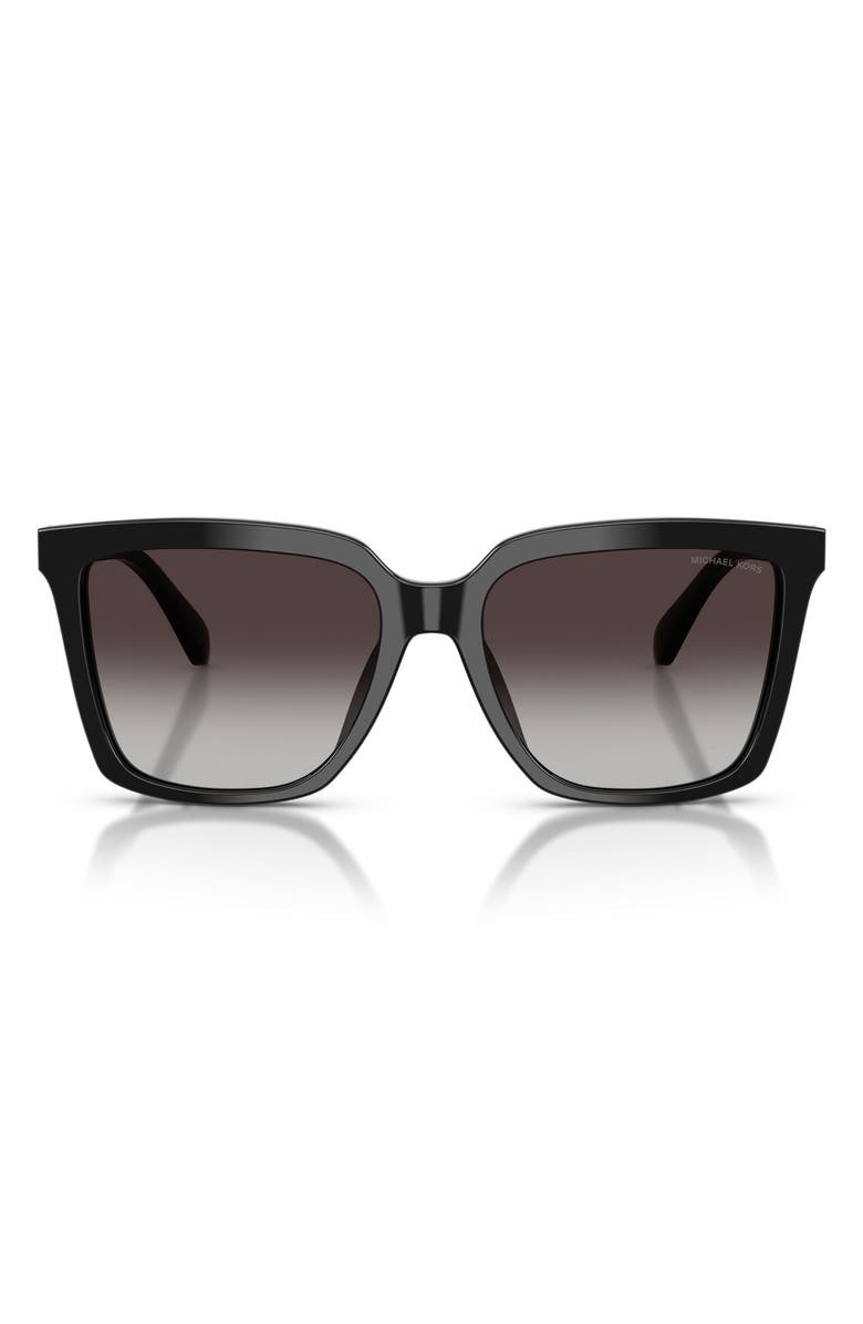Michael Kors Menaggio 55mm Gradient Square Sunglasses, Main, color, Black / Light Grey Gradient