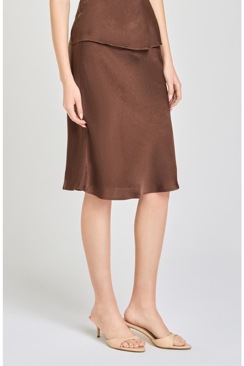 Felicity Satin Slip Skirt, Alternate, color, CHOCOLATE