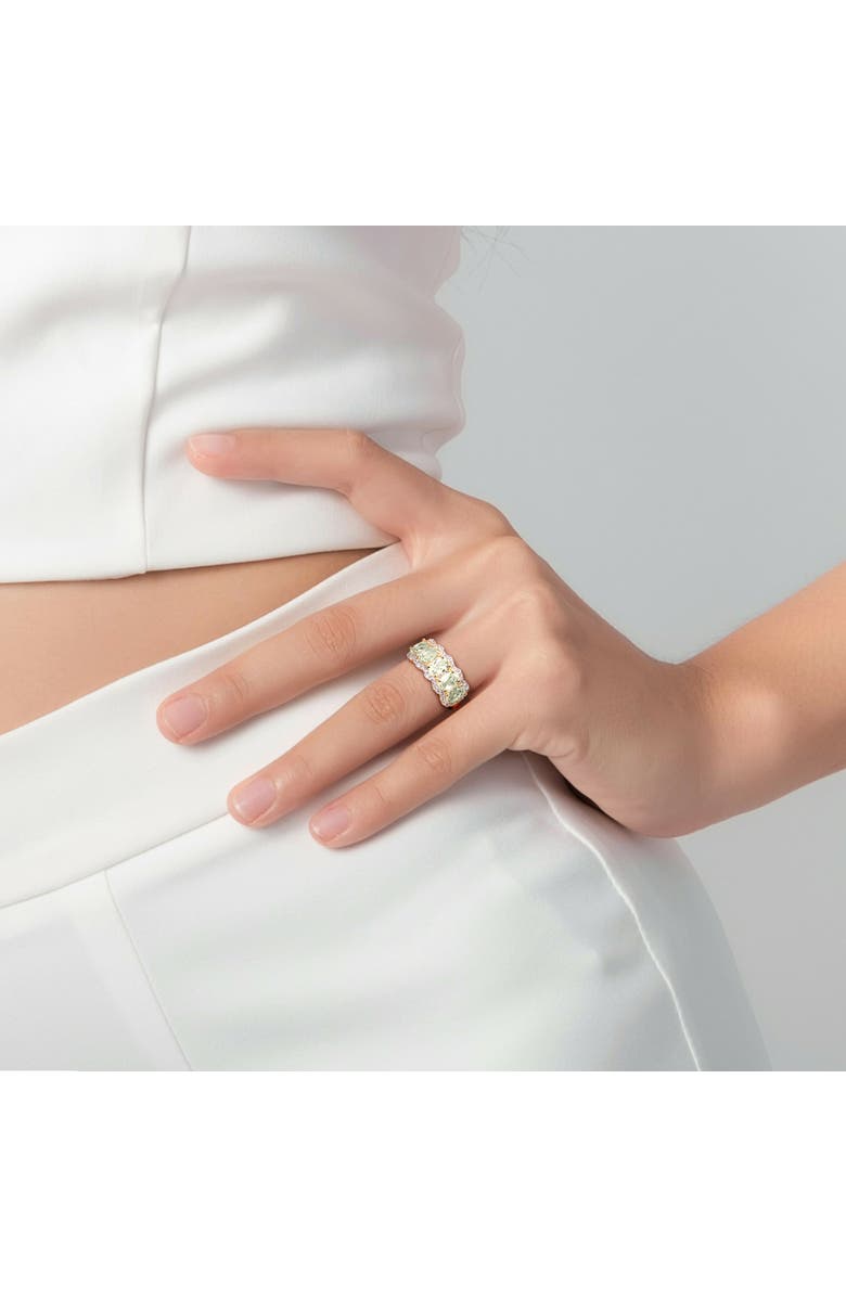 Julianna B. Gemstones Oval Semi-Eternity Ring, Alternate, color, Green Quartz/Yellow-Plated