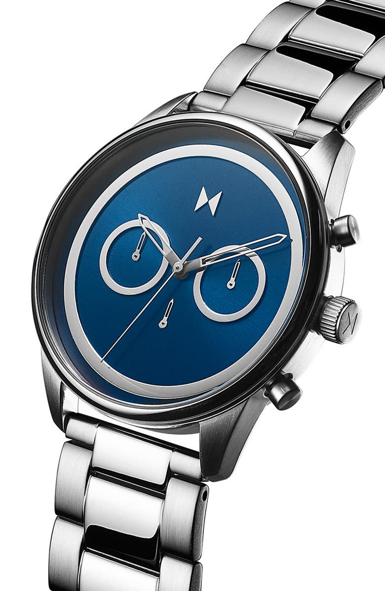 MVMT Powerlane Chronograph Bracelet Watch, 43mm, Alternate, color, Blue