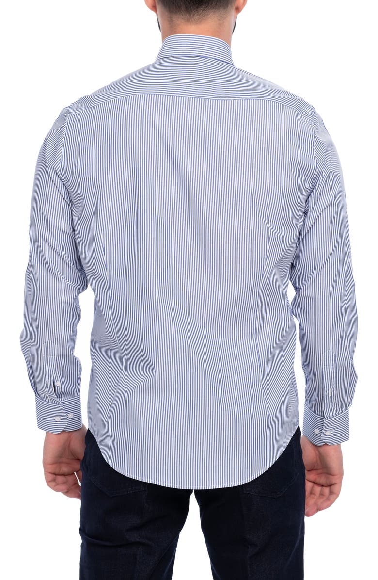 VELLAPAIS Cosmos Slim Fit Cotton Dress Shirt, Alternate, color, Blue