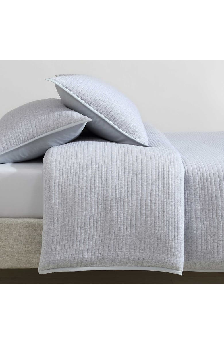 Calvin Klein Mélange Quilted Jersey Duvet Cover & Shams Set, Alternate, color, Blue