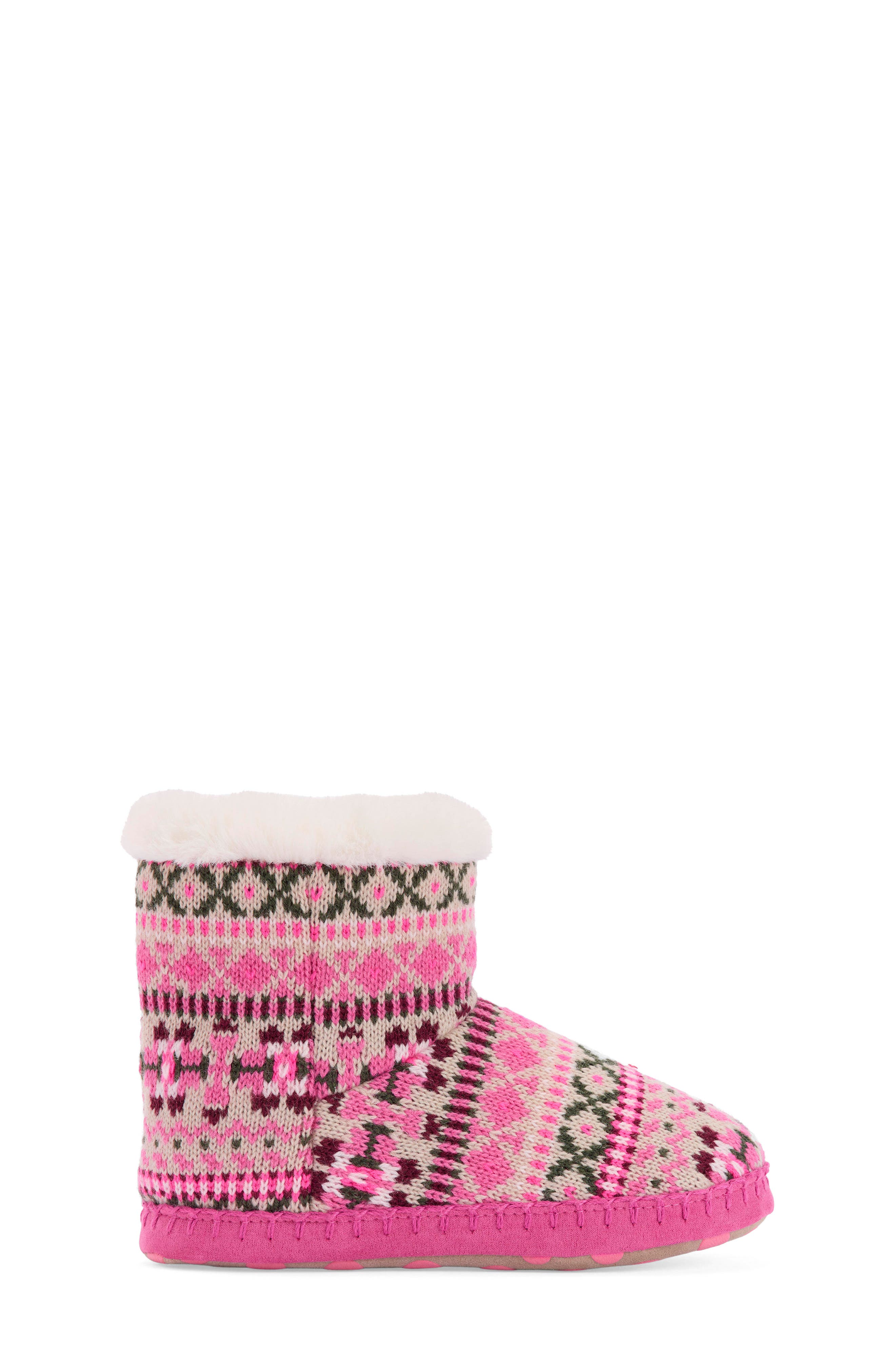 Boden Kids' Fair Isle Slipper Boot, Alternate, color, Heritage Fair Isle