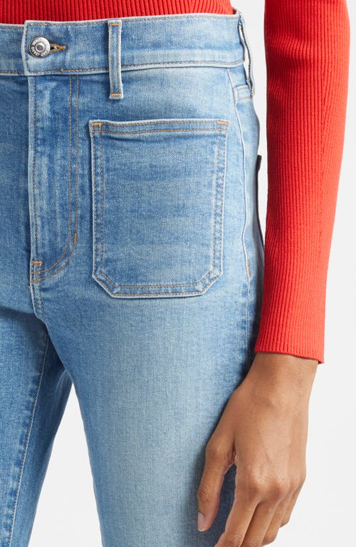 Veronica Beard Crosbie Loafer High Waist Patch Pocket Wide Leg Jeans In Northern Lights