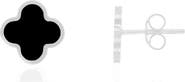The Lovery Fine Jewelry Small Onyx Clover Stud Earrings