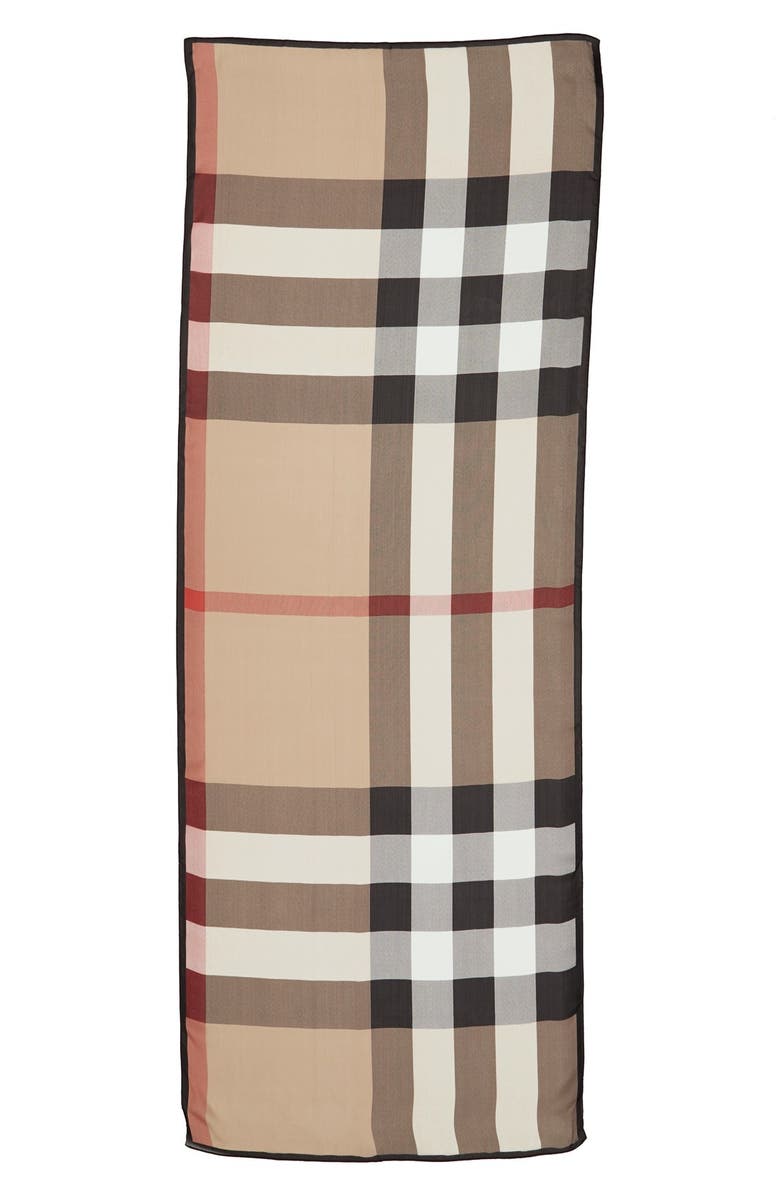 Burberry 'Ultra Mega Check' Washed Mulberry Silk Scarf, Main, color,