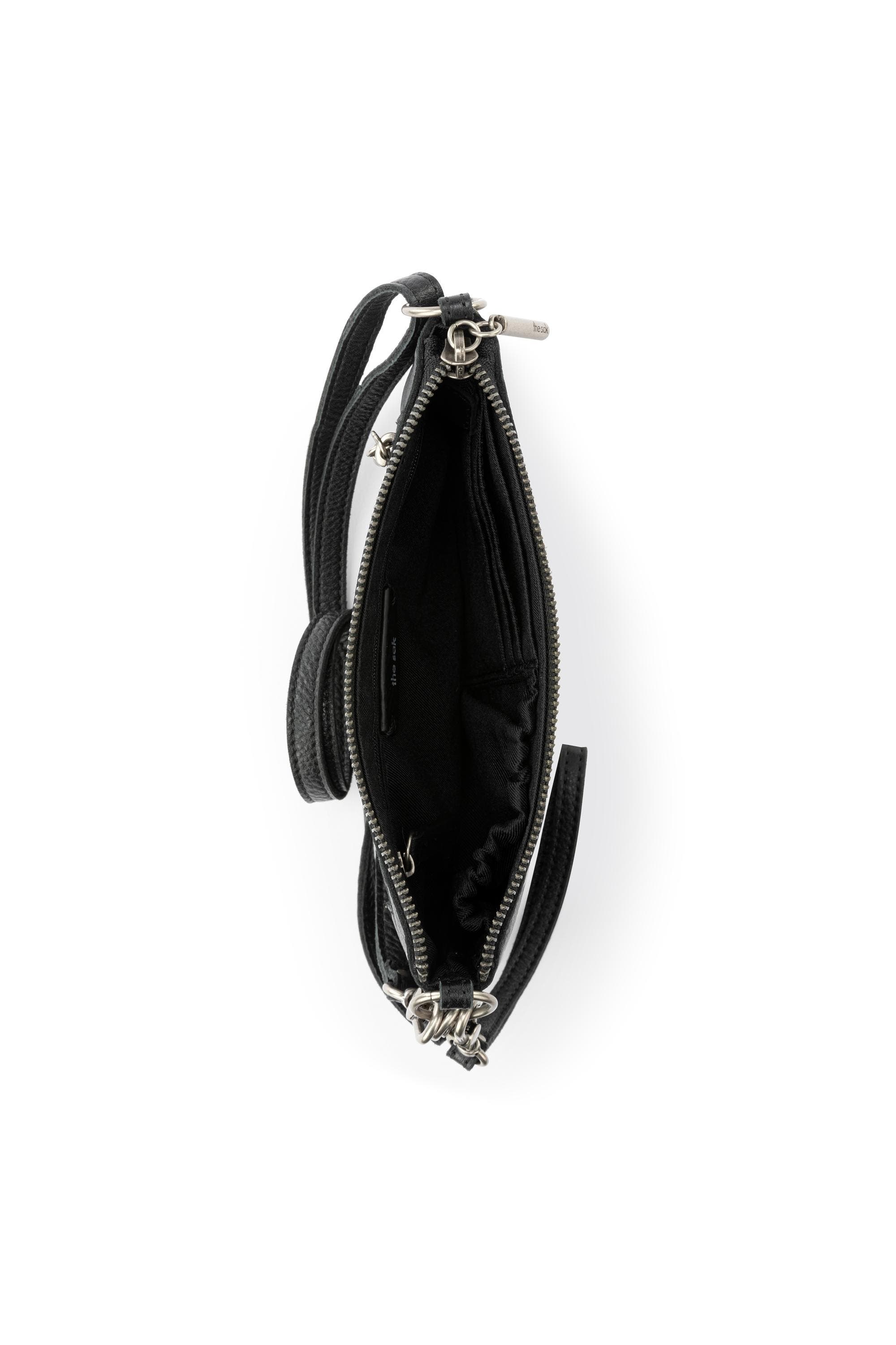 The Sak Vita Hand Leather Crossbody Wristlet, Alternate, color, Black Silver Stud