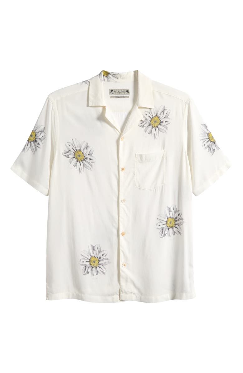 AllSaints Petal Camp Shirt, Alternate, color, Ecru White