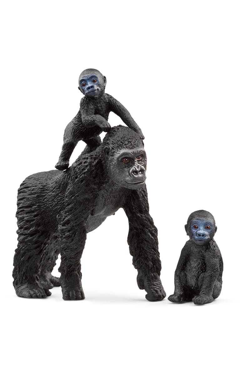 Schleich Wild Life Gorilla Family 3 Piece Animal Figurines, Main, color, Multicolored