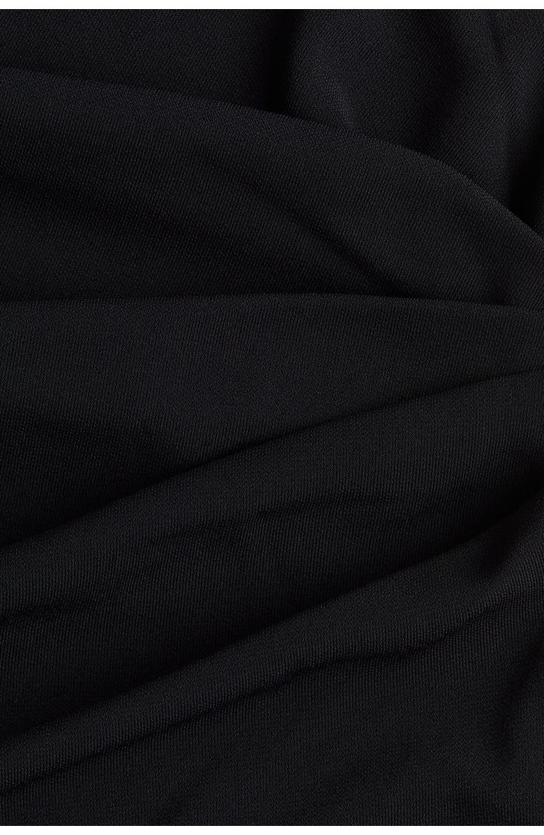 H&M Asymmetric Ponte Di Roma Dress, Alternate, color, Black