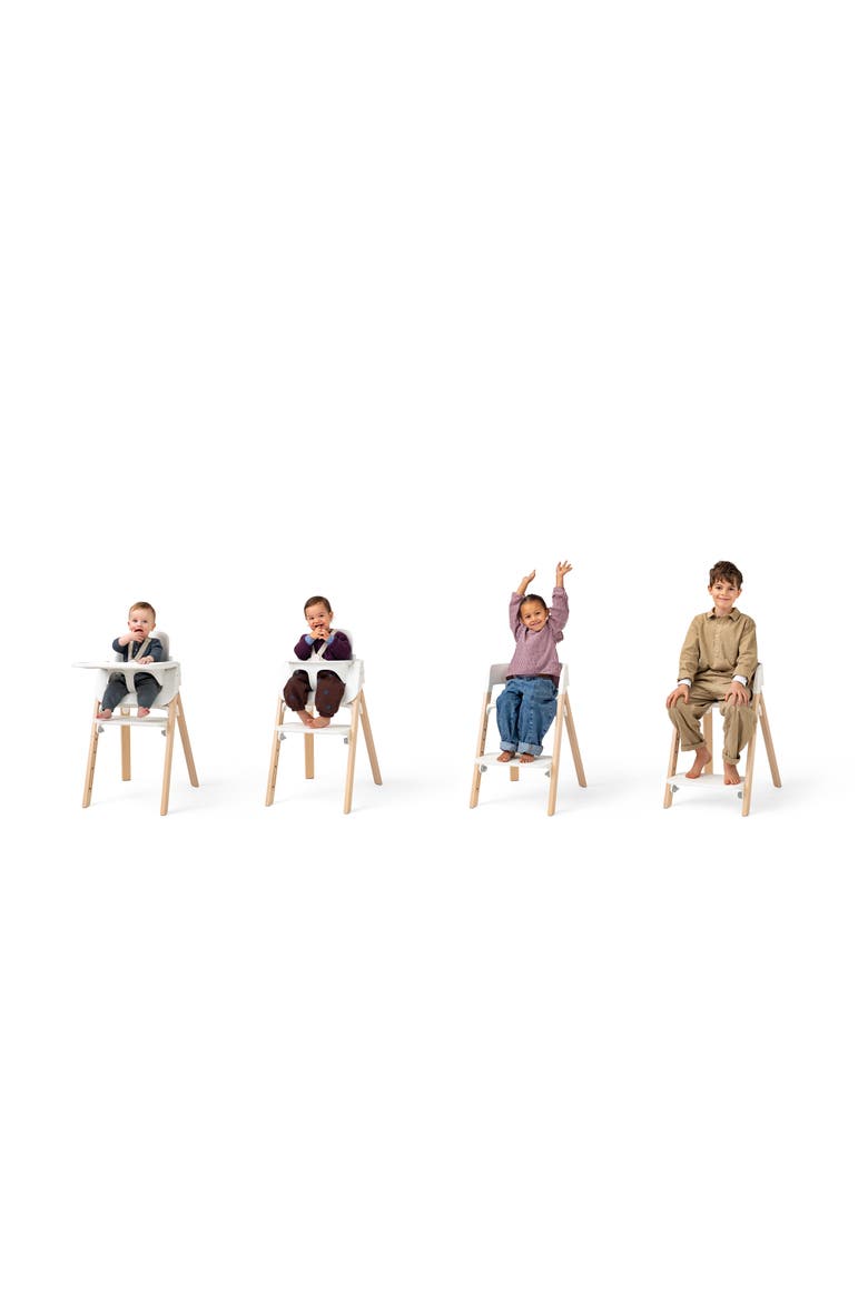 Steps High Chair, Alternate, color, WHITE / NATURAL