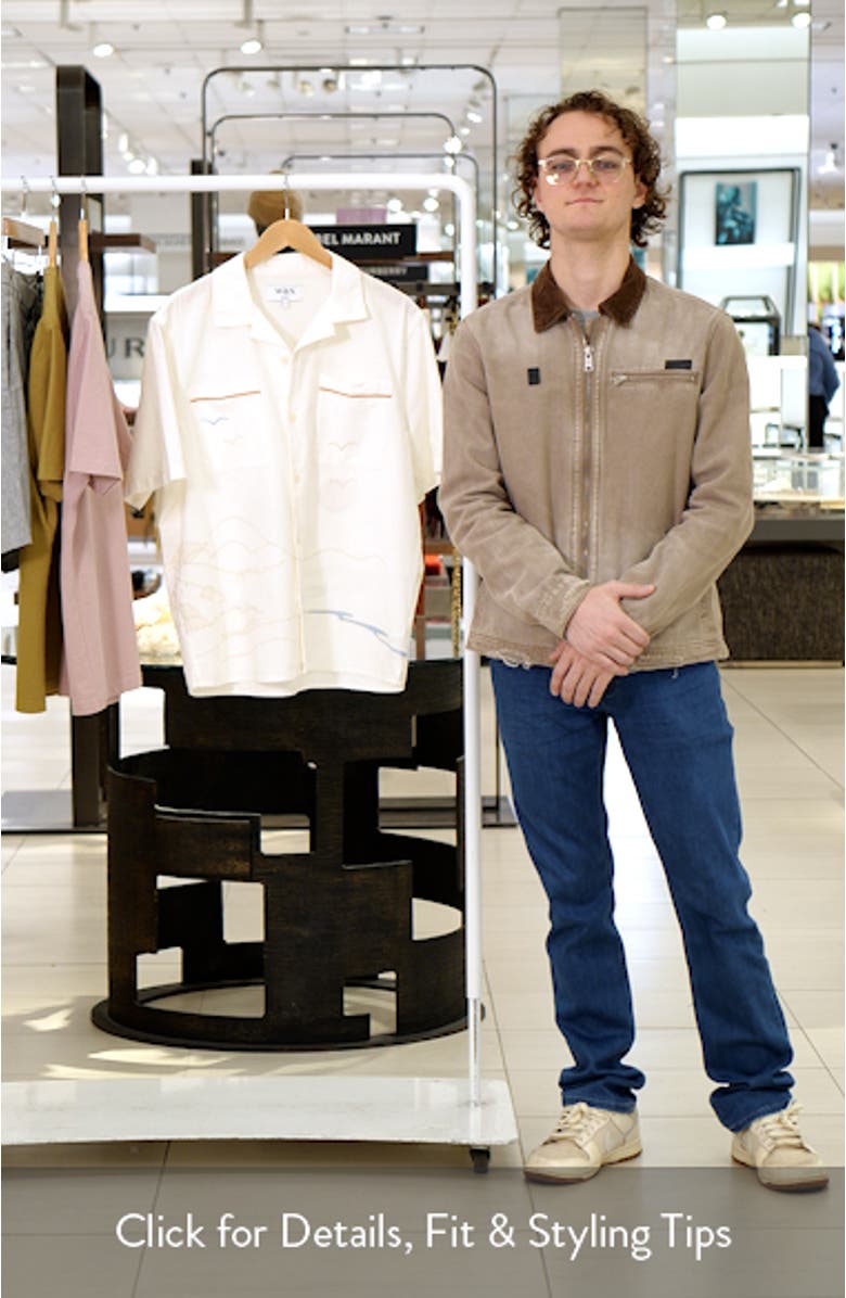 Didicot Summer Appliqué Cotton & Linen Camp Shirt, sales video thumbnail