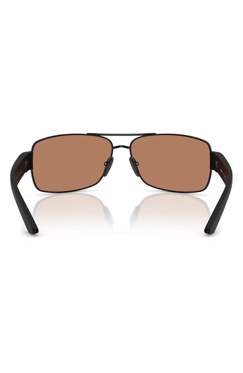 Prada Linea Rossa 65mm Shield Sunglasses, Alternate, color, Matte Black / Brown